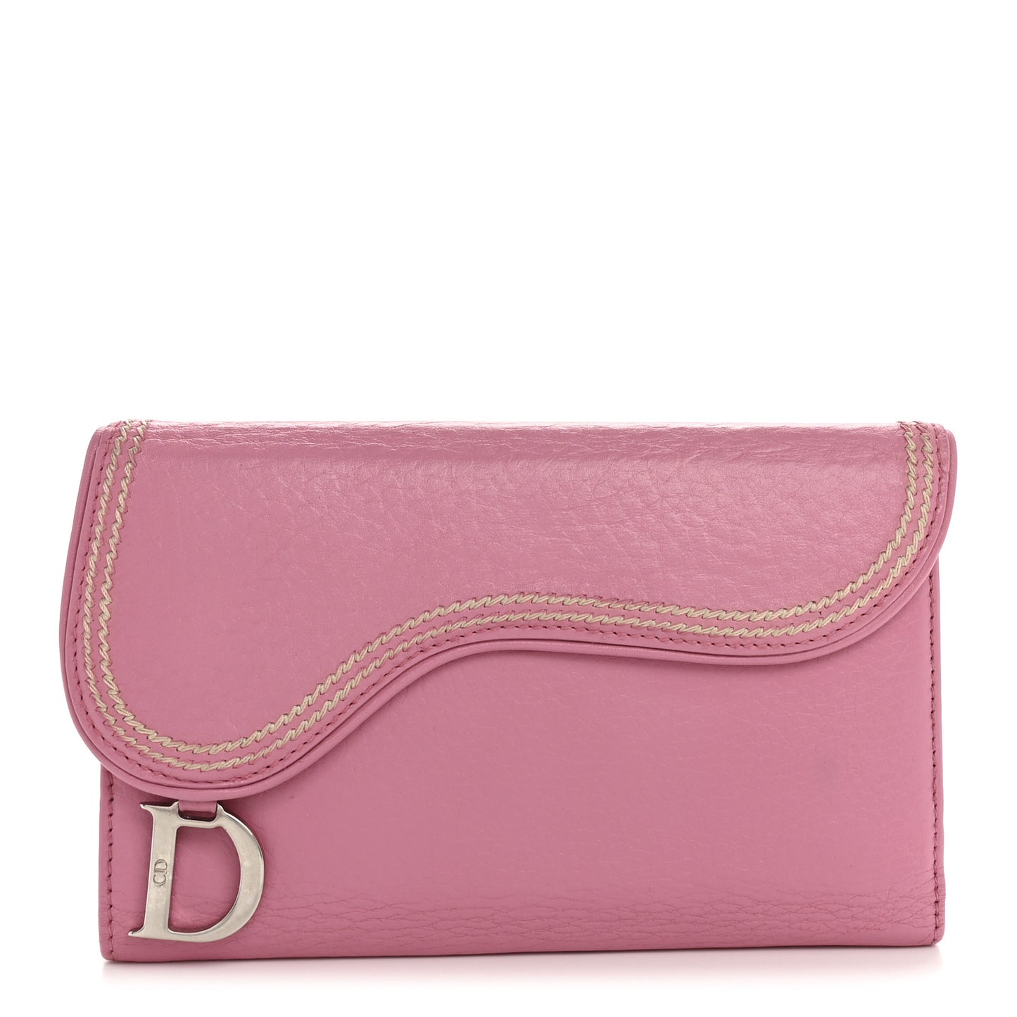 Calfskin Saddle Wallet Pink