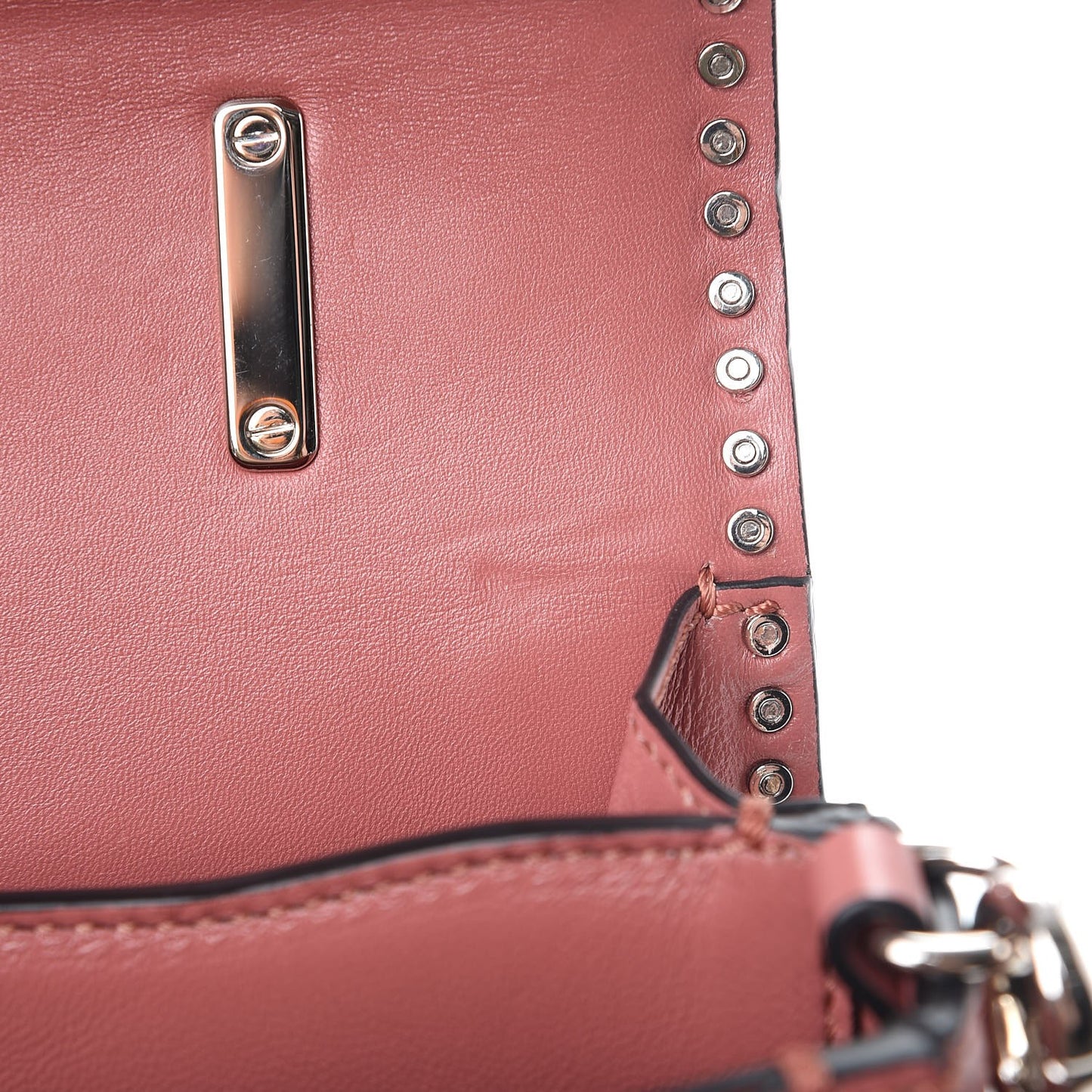 Vitello Rockstud Cabana Top Handle Bag Antique Rose