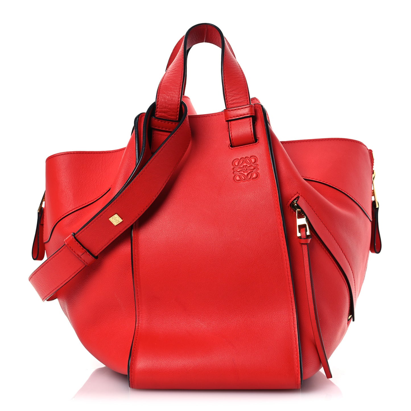 Calfskin Medium Hammock Shoulder Bag Scarlet Red
