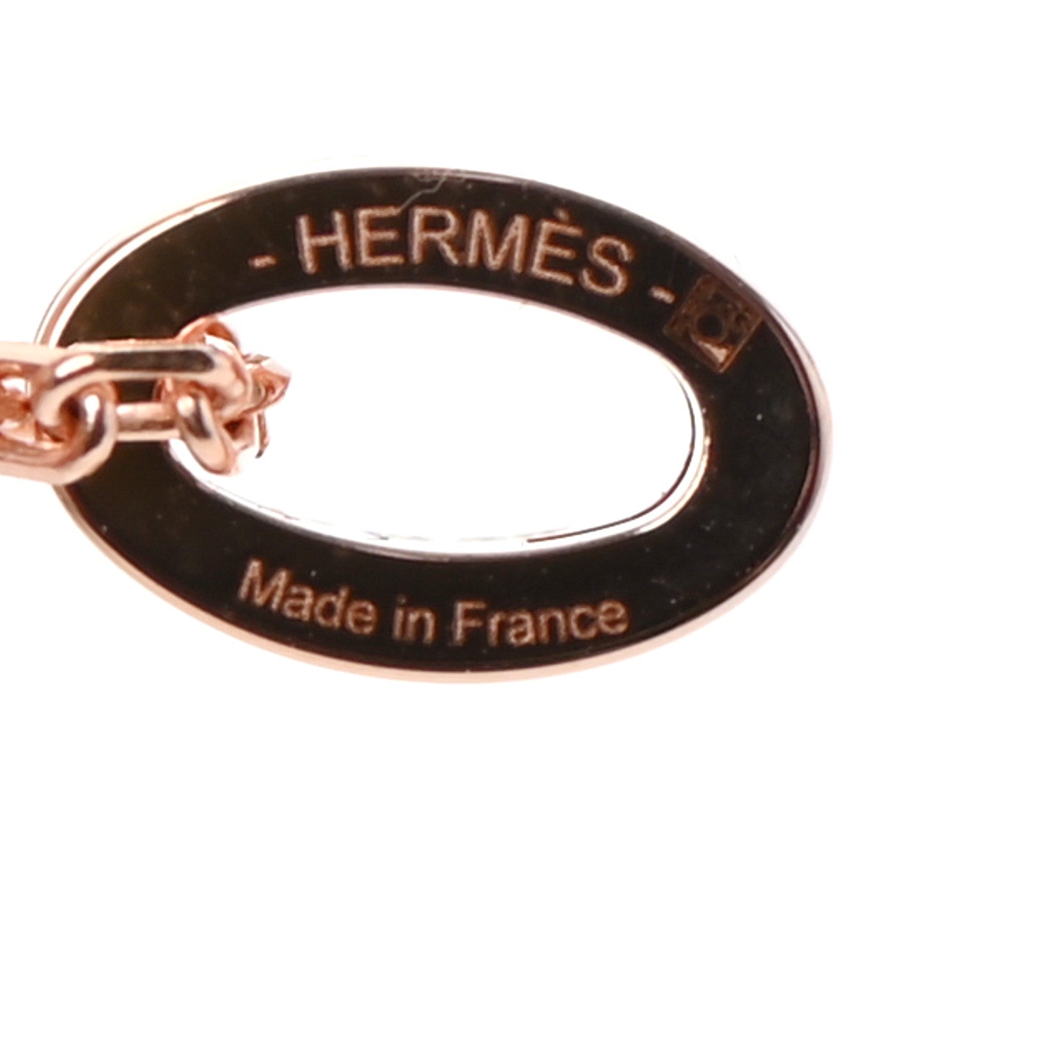 Hermes Lacquered Rose Gold Mini Pop H Pendant Necklace Marron Glace 4 of 5
