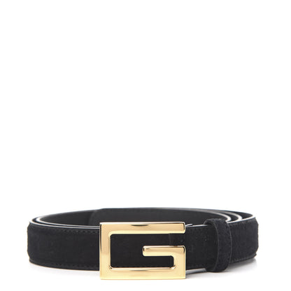 Gucci Suede Icaro G Cube 25mm Belt 85 34 Black 1 of 5