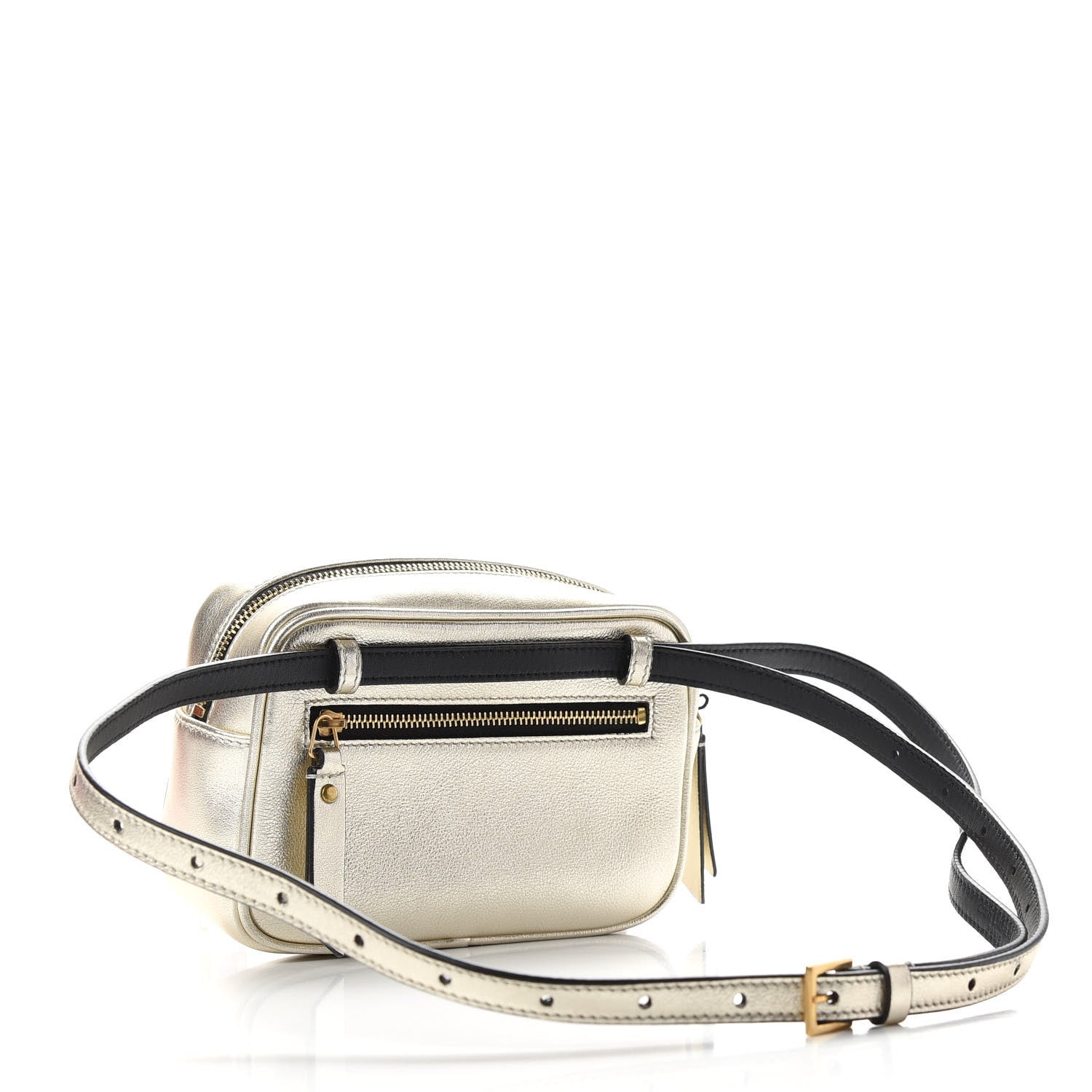 Saint Laurent Metallic Calfskin Matelasse Monogram Lou Belt Bag Platino 3 of 9