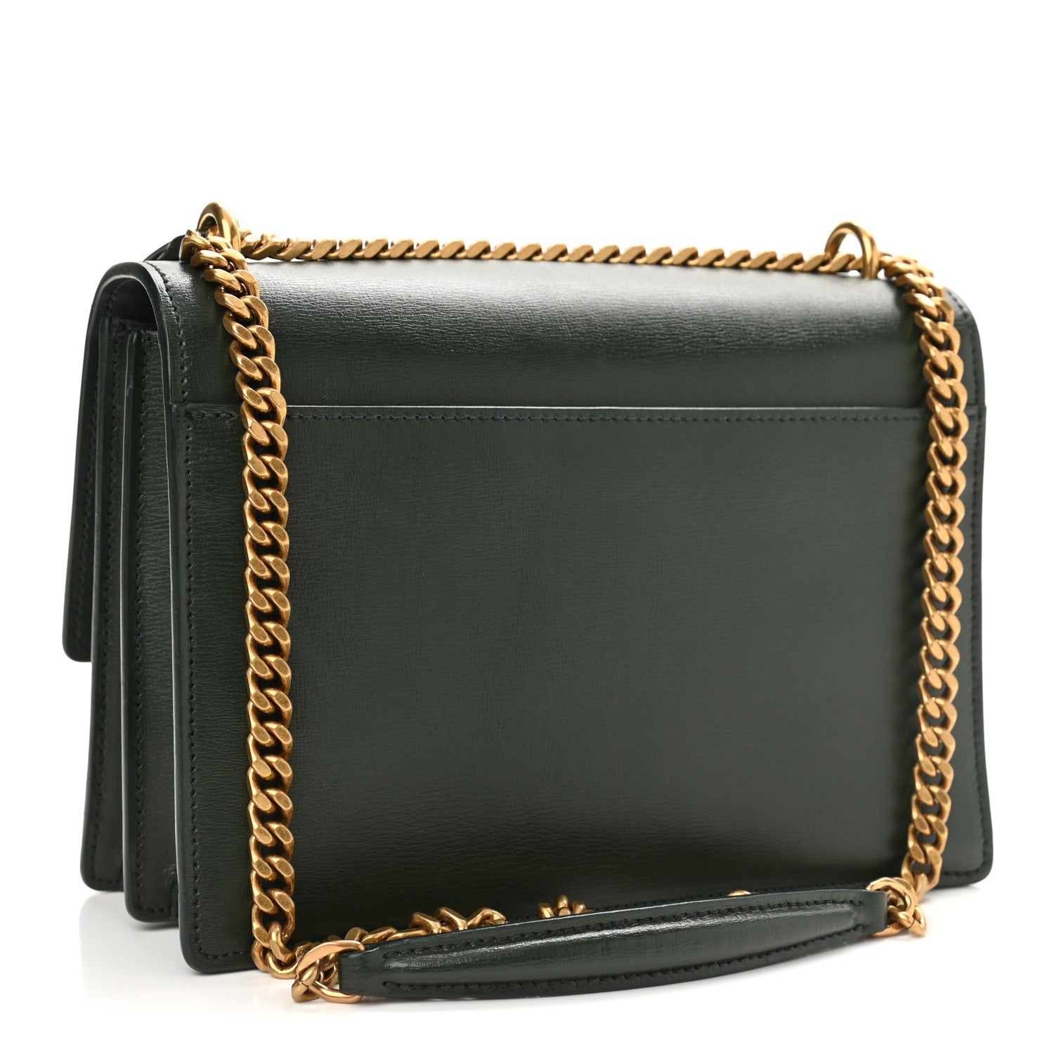 Saint Laurent Calfskin Medium Monogram Sunset Dark Green 3 of 13