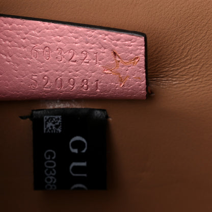 Gucci Textured Dollar Calfskin Berry Print Small Padlock Bamboo Shoulder Bag Pink Purple 7 of 9