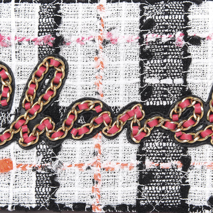 Chanel Tweed Calfskin Signe Wallet On Chain WOC Black Pink Orange 12 of 12