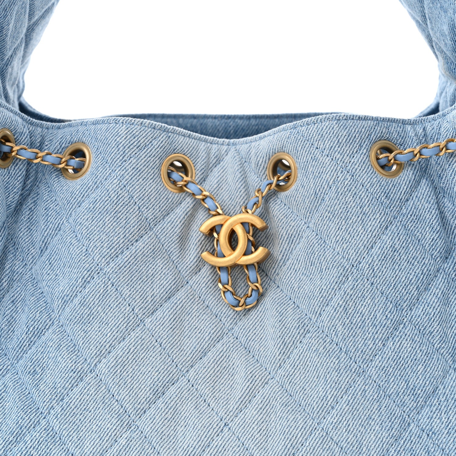 Chanel Washed Denim Quilted Small Chanel 25 Handbag Blue 8 of 11