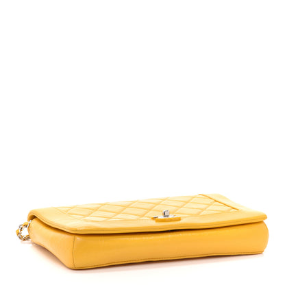 Chanel Shiny Aged Calfskin Quilted Flap Yellow 3 of 9