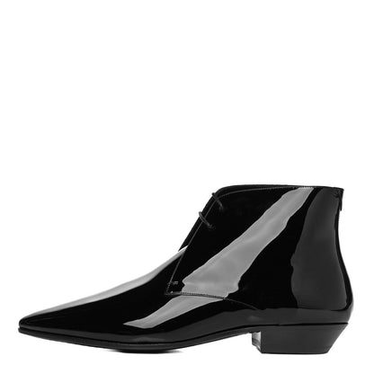 Saint Laurent Patent Calfskin Joan Ankle Boots 42 Black 1 of 6
