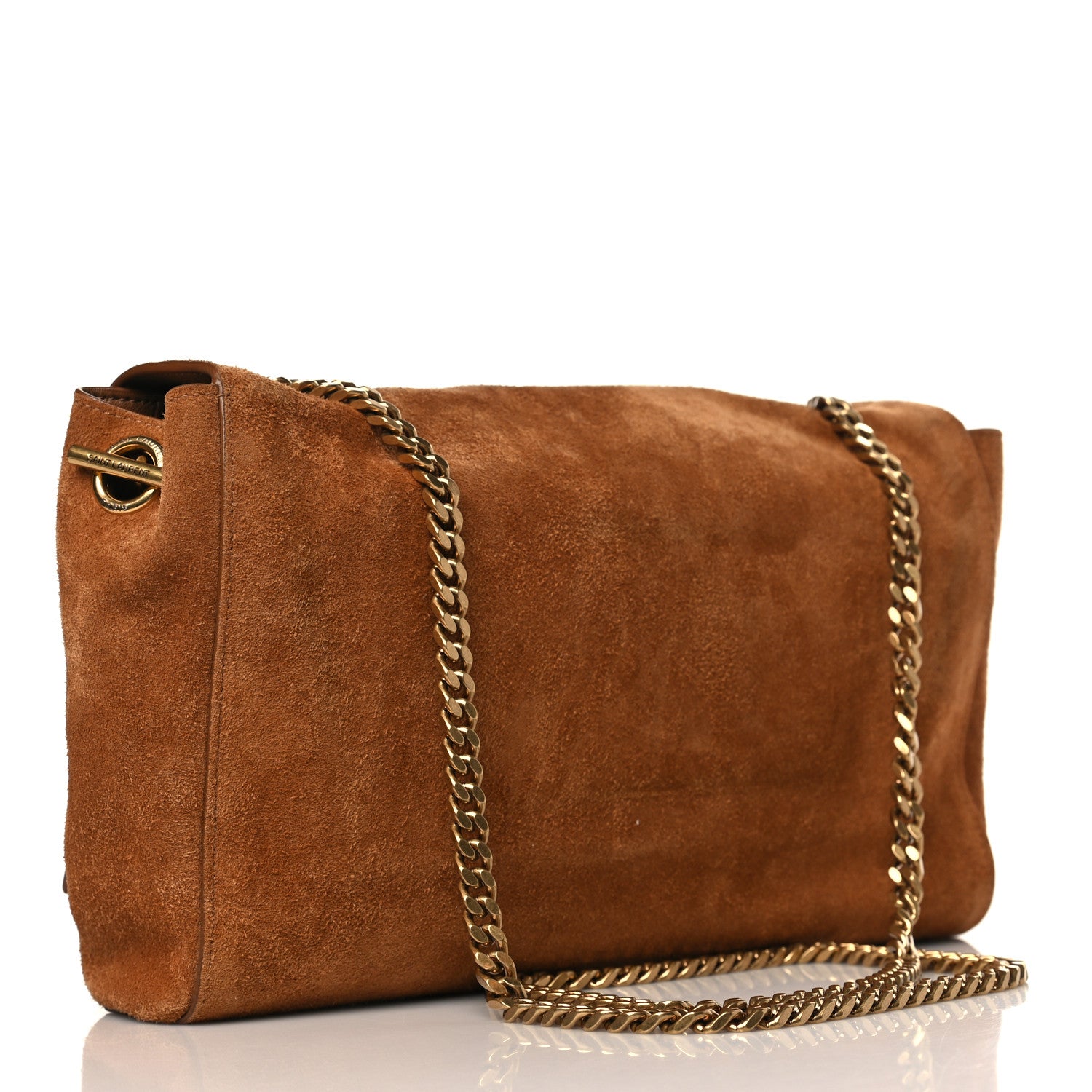 Saint Laurent Smooth Calfskin Suede Medium Reversible Monogram Kate Satchel Light Ochre 4 of 14
