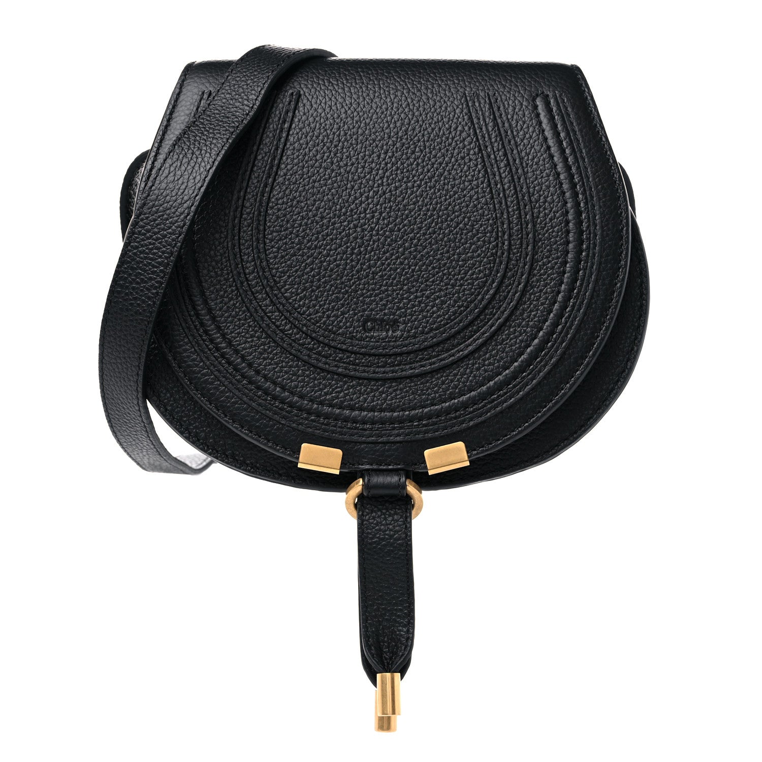 Chloe Calfskin Mini Marcie Round Crossbody Bag Black 1 of 8