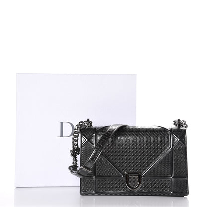 Christian Dior Metallic Patent Micro-Cannage Medium Diorama Flap Bag Silver 11 of 11