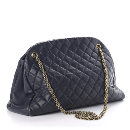 Chanel Lambskin Quilted Large Just Mademoiselle Bowling Bag Navy 3 of 10