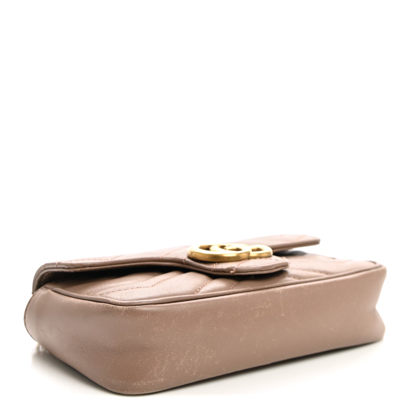 Calfskin Matelasse Super Mini GG Marmont Shoulder Bag Porcelain Rose