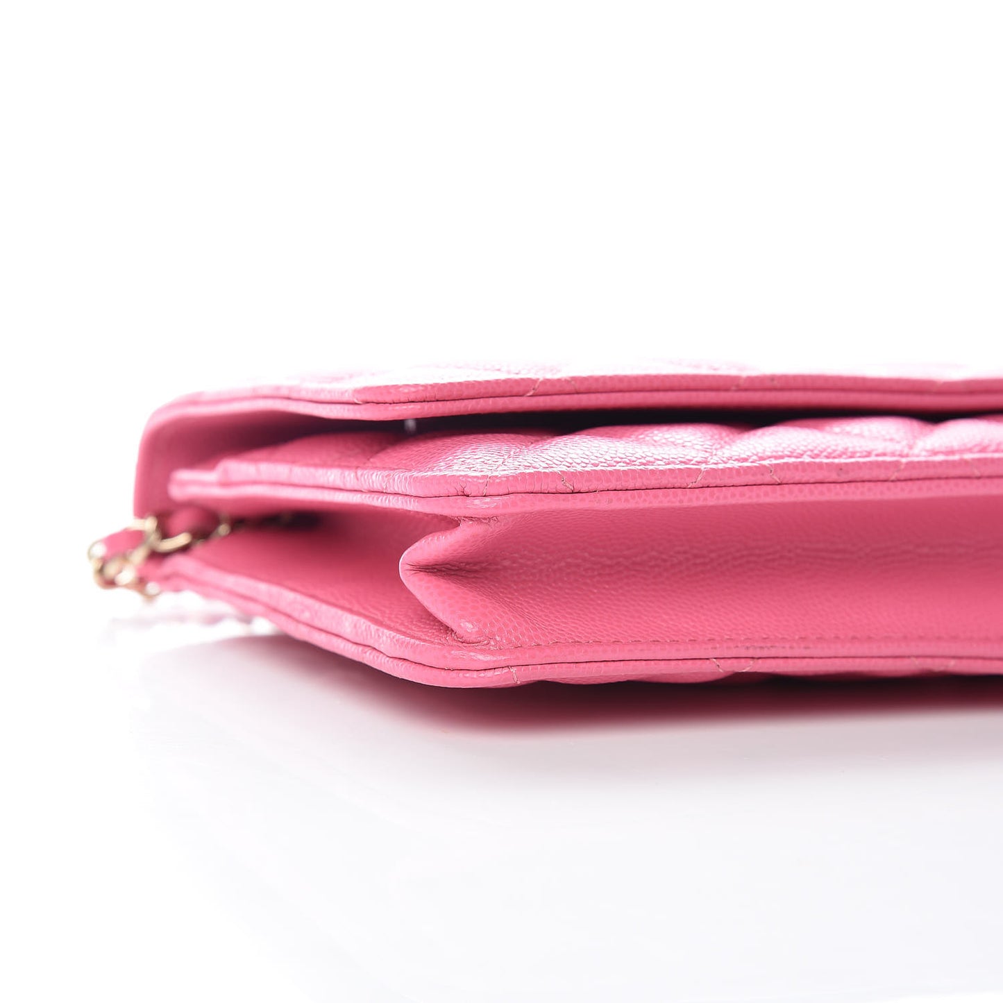 Caviar Quilted Wallet on Chain WOC Pink