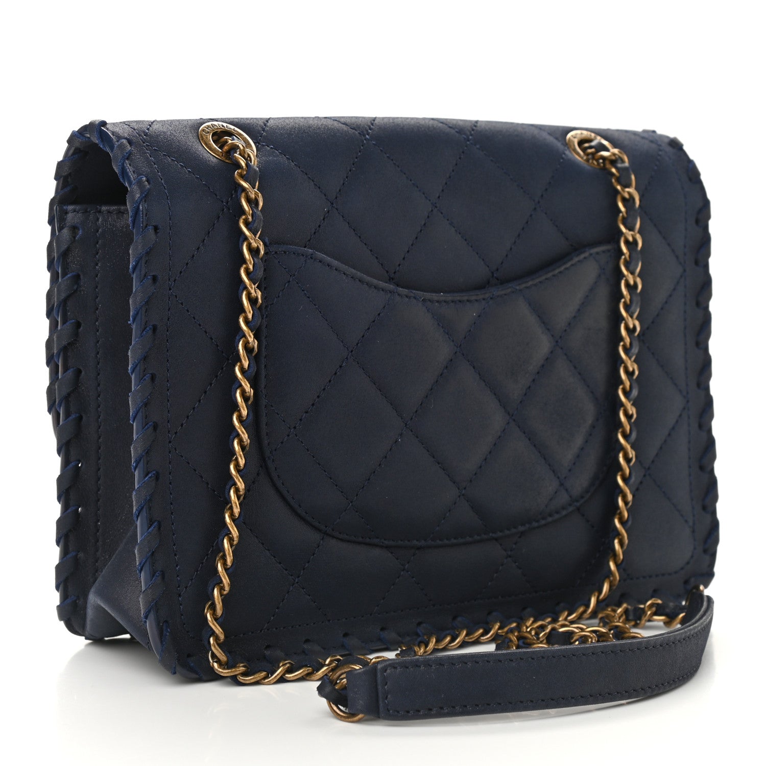 Chanel Iridescent Calfskin Small Happy Stitch Flap Navy 2 of 8