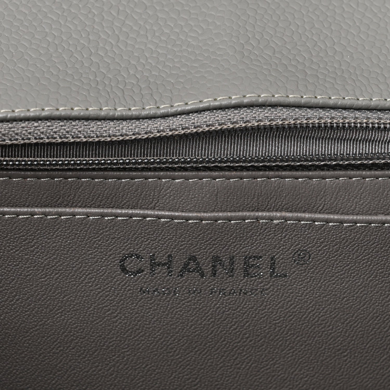 Chanel Caviar Quilted Jumbo Single Flap Grey 6 of 10