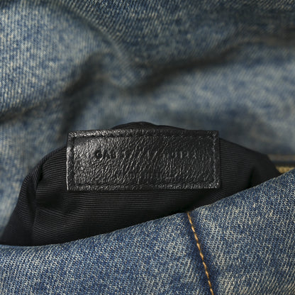 Saint Laurent Denim Quilted Loulou Puffer Monogram Chain Satchel Blue Cinnamon 7 of 10