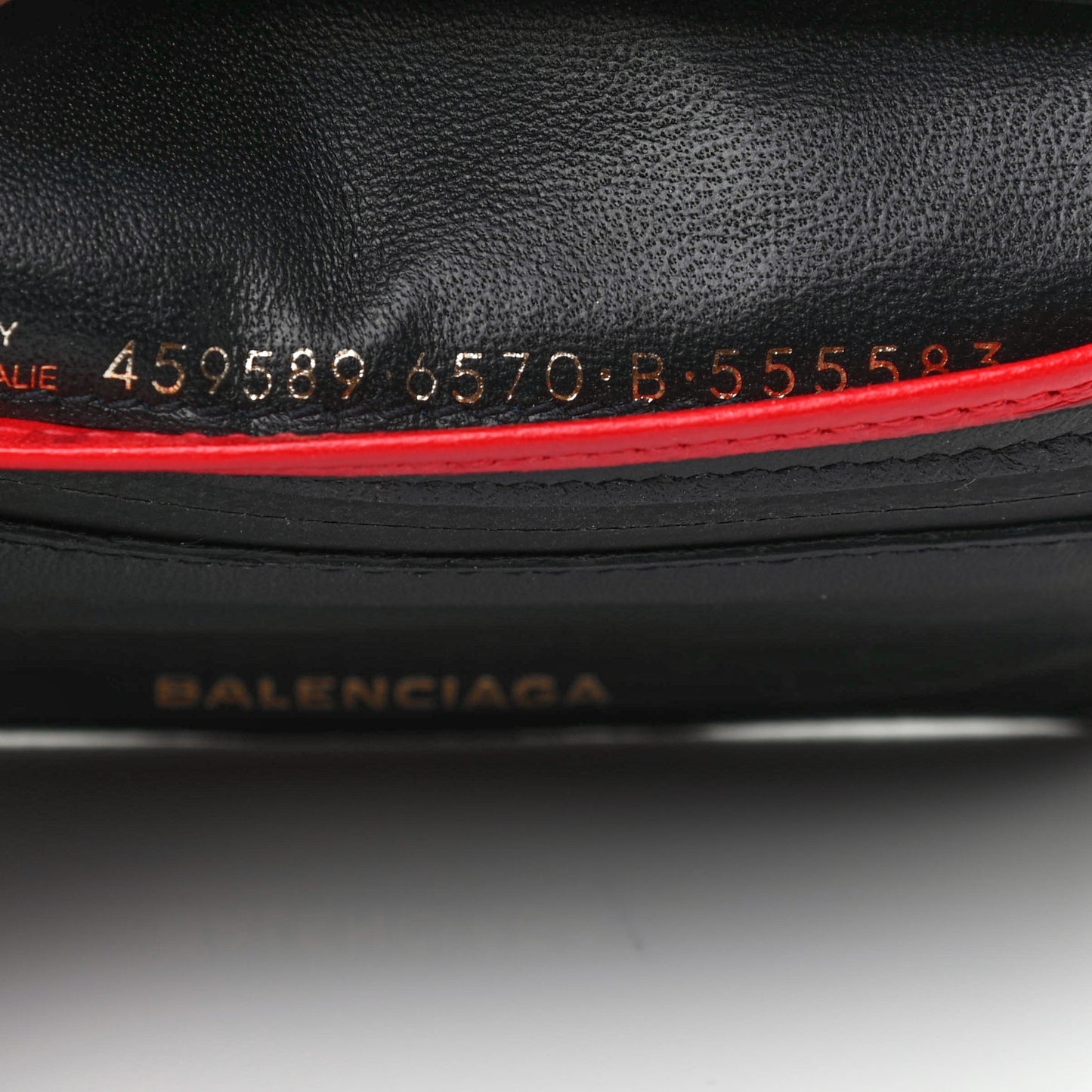 Agneau Compact Wallet Rouge Vif Black