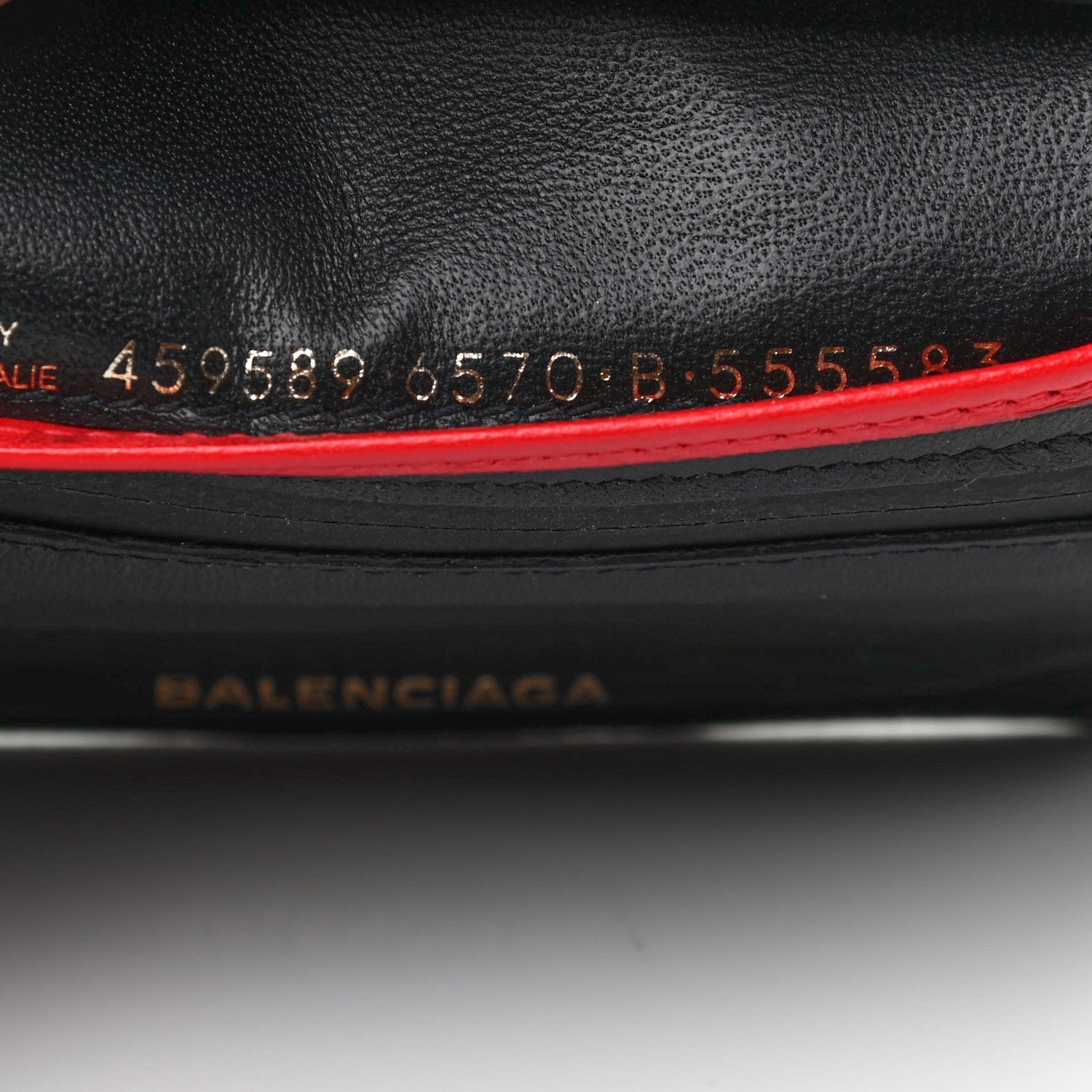 Balenciaga Agneau Compact Wallet Rouge Vif Black 8 of 10