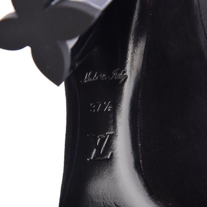 Louis Vuitton Suede Monogram Uniformes Cap Toe Chelsea 80mm Ankle Boots 37.5 Black 6 of 7