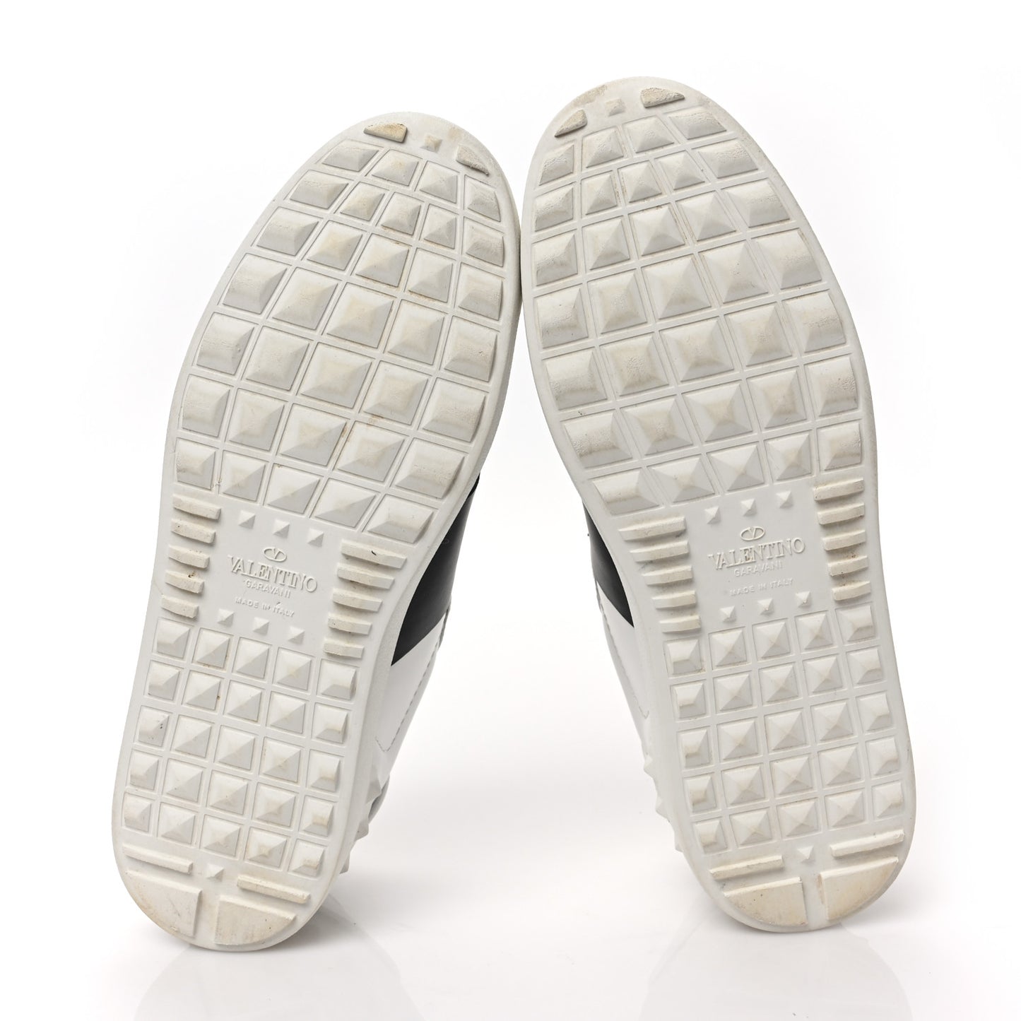 Calfskin Rockstud Untitled Open Sneakers 38 White Black
