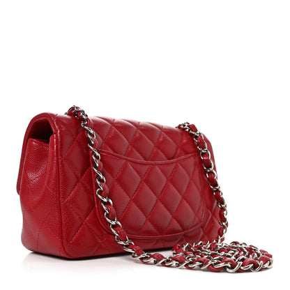 Chanel Caviar Quilted Mini Rectangular Flap Red 3 of 10