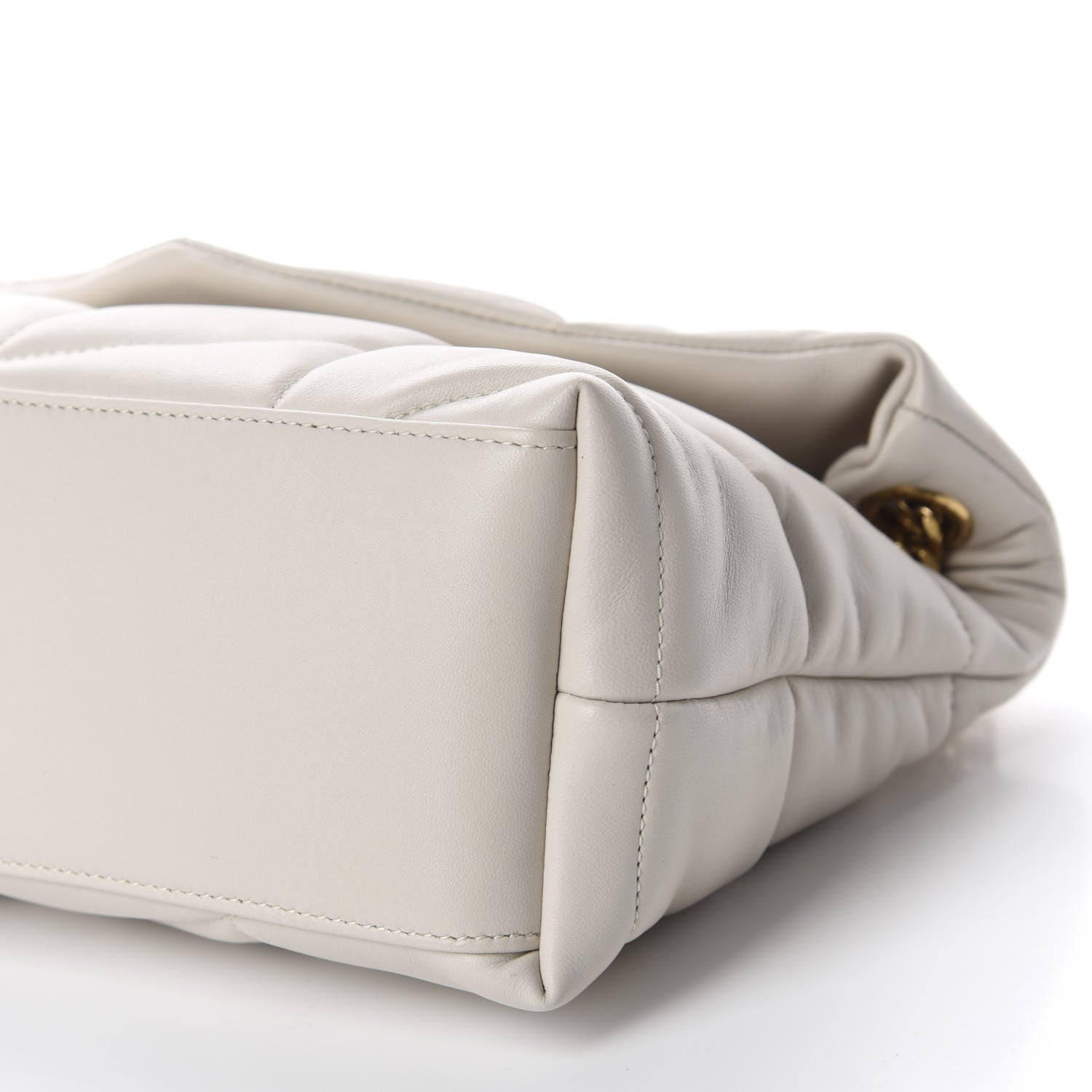 Saint Laurent Lambskin Quilted Small Loulou Puffer Monogram Chain Satchel Crema Soft 7 of 12