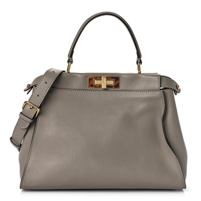 Fendi Vitello Seta Plexiglass Tortoise Medium Peekaboo Iconic Satchel Tortora 1 of 10