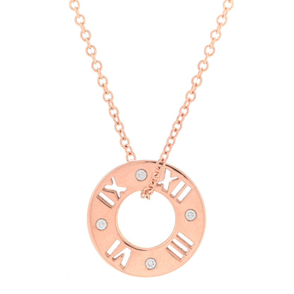Tiffany 18K Rose Gold Diamond Atlas Pierced Pendant Necklace 4 of 7