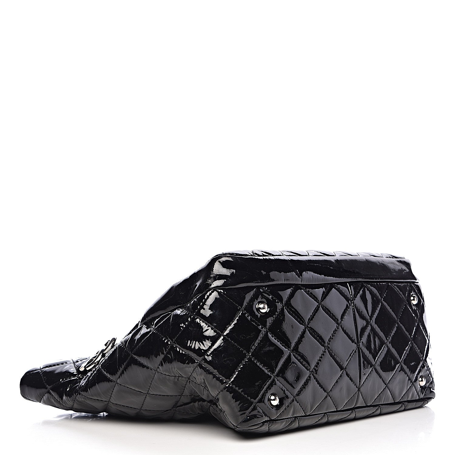 Chanel Patent Quilted Large Chic and Glitter Tote Black 4 of 12