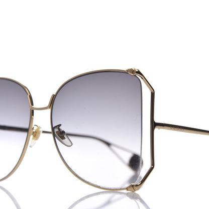 Gucci Oversized Round Sunglasses GG0252S Gold Grey 7 of 8
