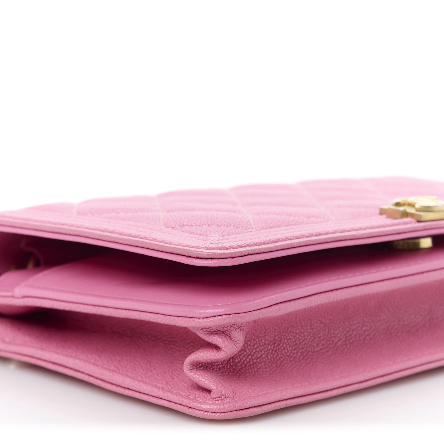 Caviar Quilted Boy Wallet On Chain WOC Pink