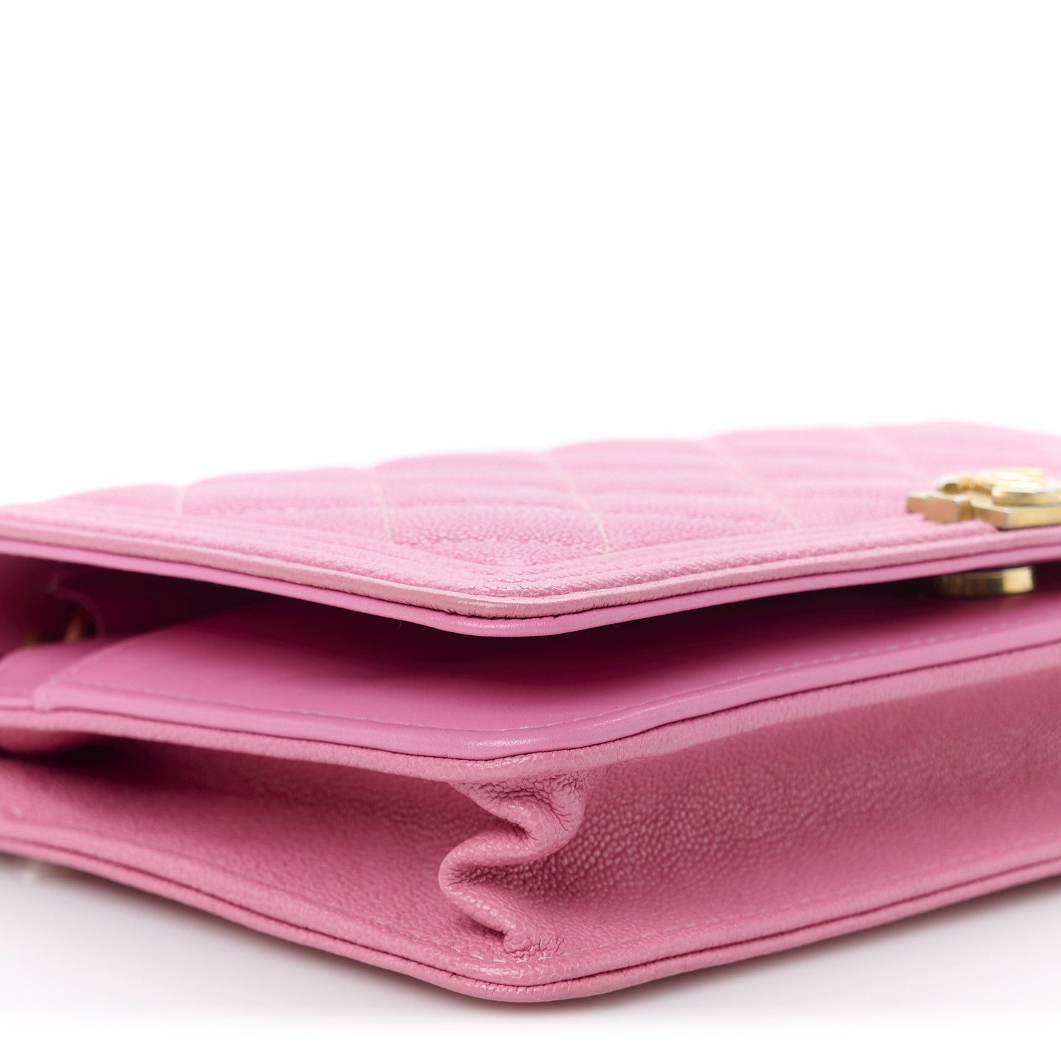 Chanel Caviar Quilted Boy Wallet On Chain WOC Pink 10 of 11