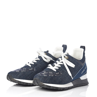 Louis Vuitton Denim Monogram Run Away Sneakers 38 Blue 3 of 7