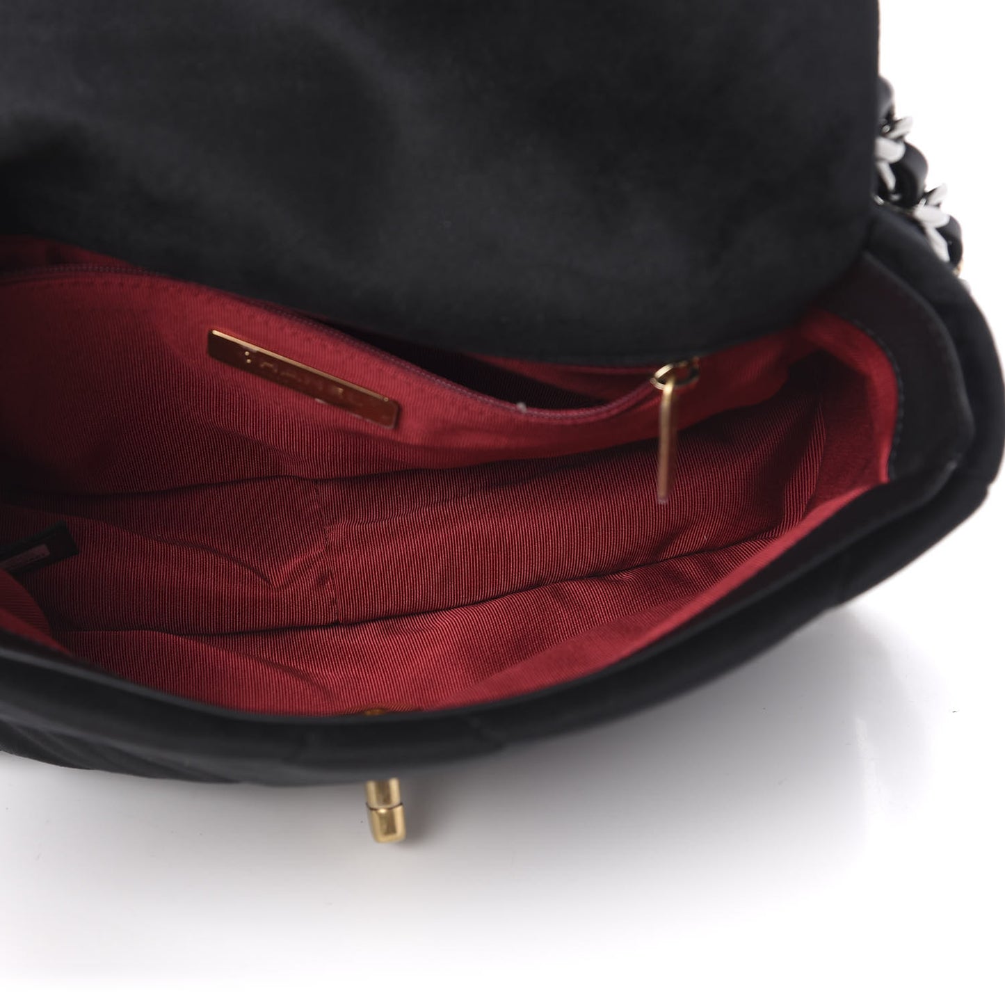 Velvet Quilted Medium 19 Flap Black