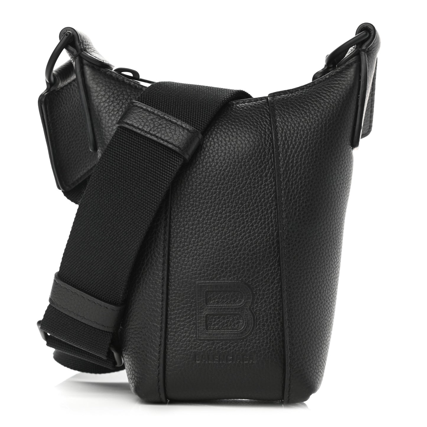 Calfskin Hourglass Phone Holder Bag Black