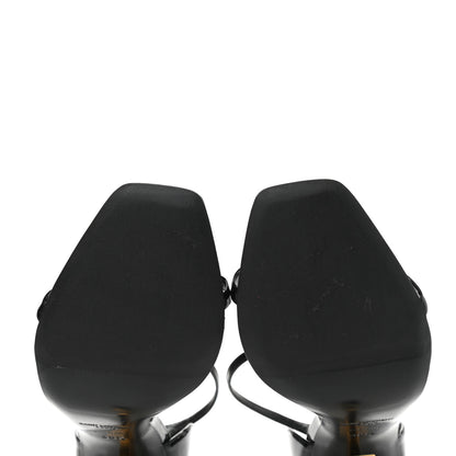 Saint Laurent Patent Calfskin Opyum 110 Sandals 38.5 Black Gold 8 of 10