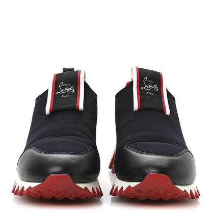 Christian Louboutin Neoprene Tiketa Flat Sneakers 38.5 Marine 3 of 9