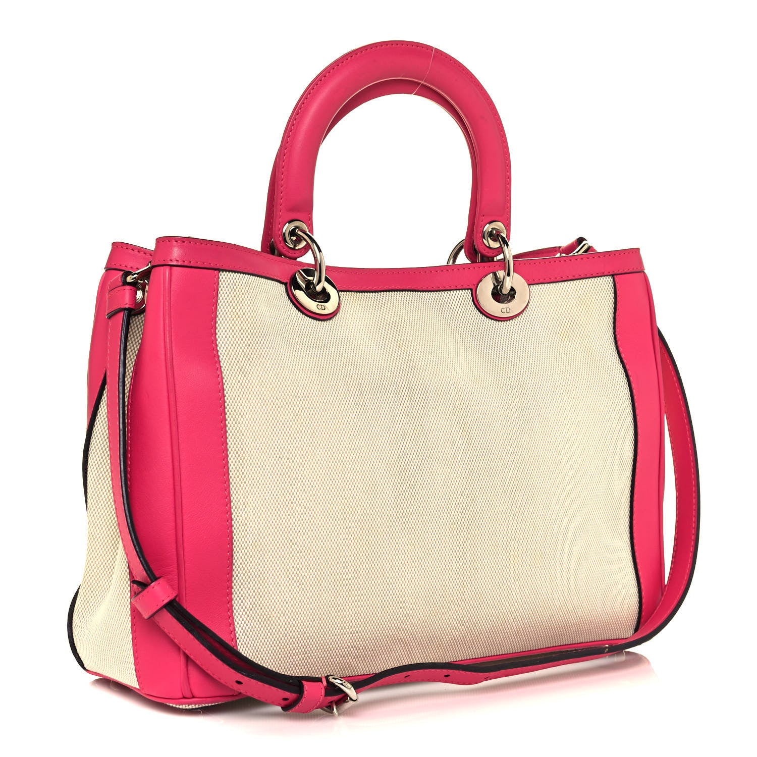 Christian Dior Canvas Calfskin Large Diorissimo Tote 2 of 15