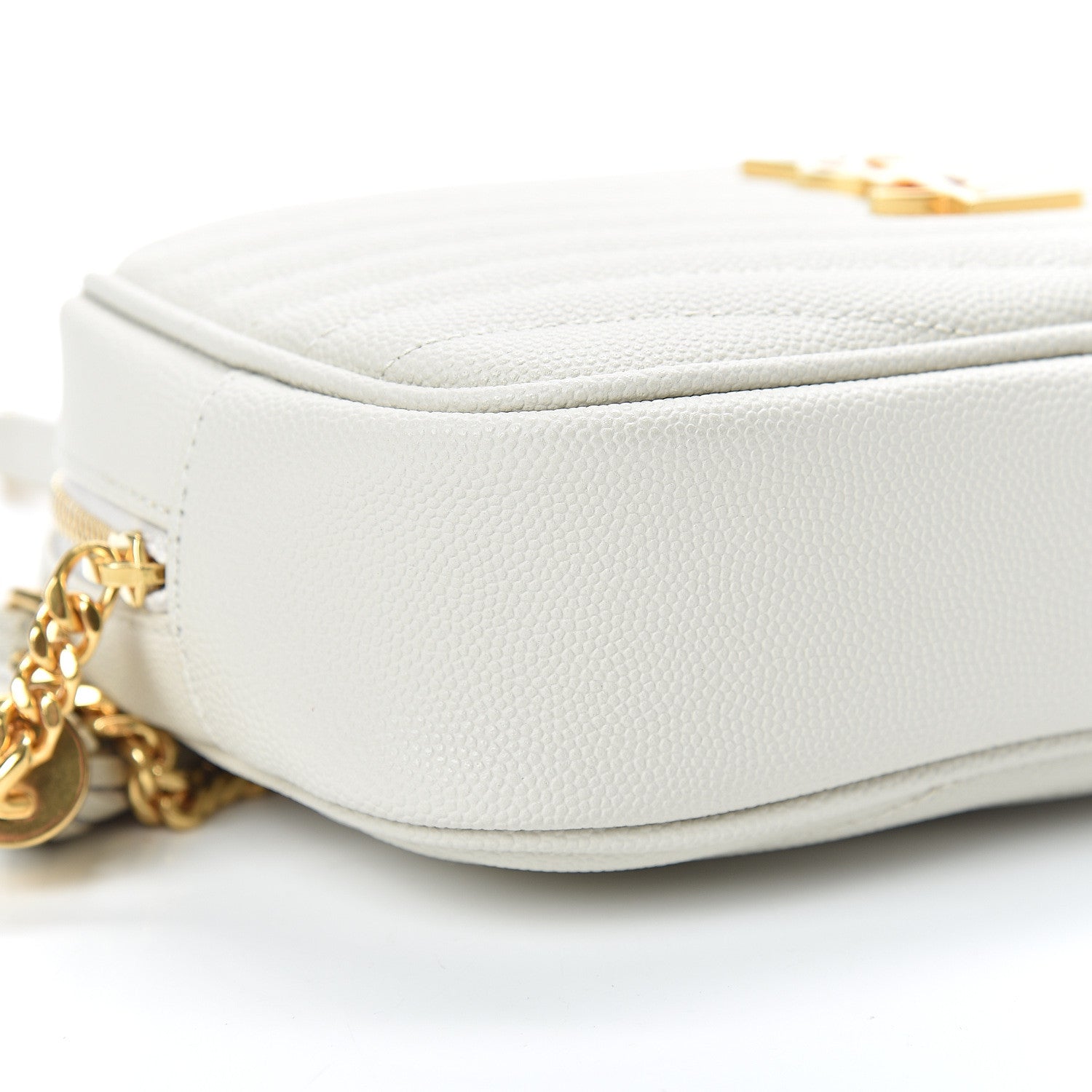 Saint Laurent Grain De Poudre Matelasse Monogram Mini Lou Camera Bag Crema Soft 9 of 11