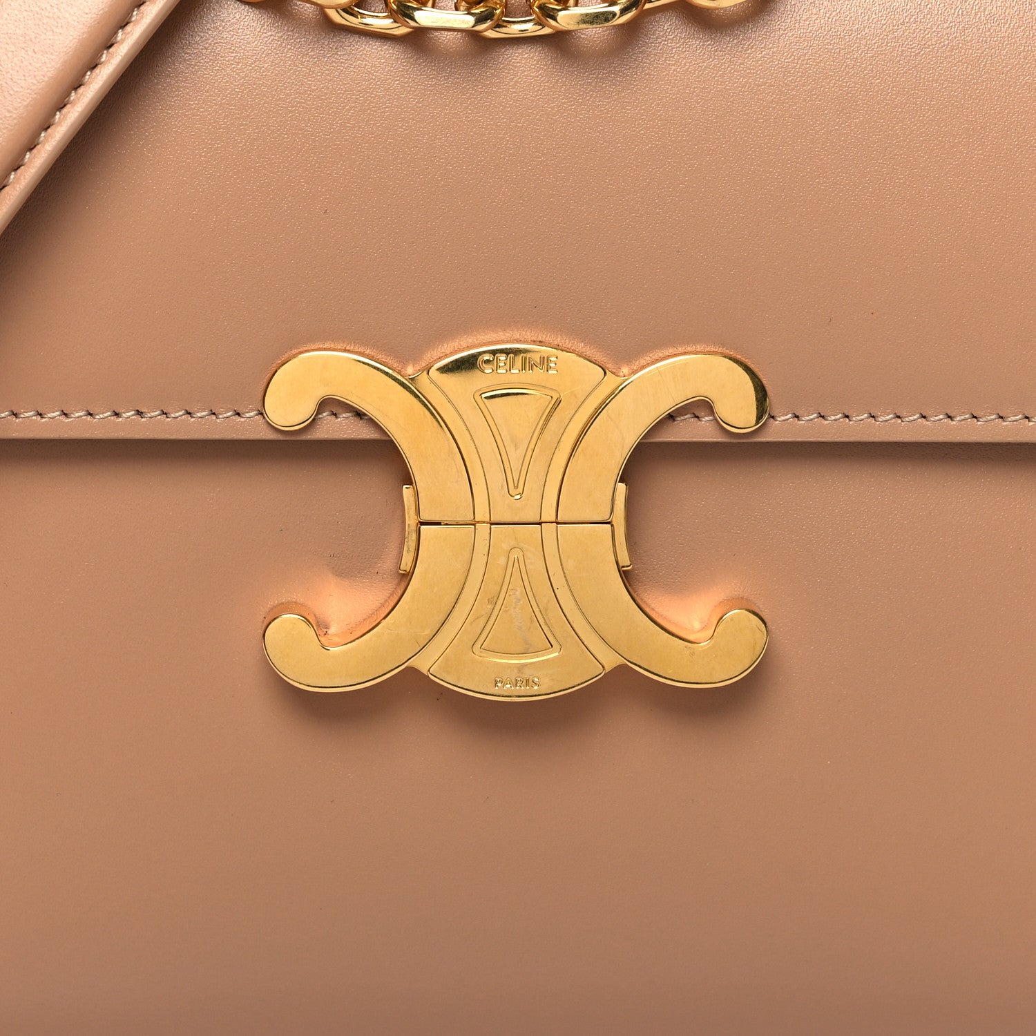 Celine Natural Calfskin Triomphe Strap Bag Nude 9 of 11