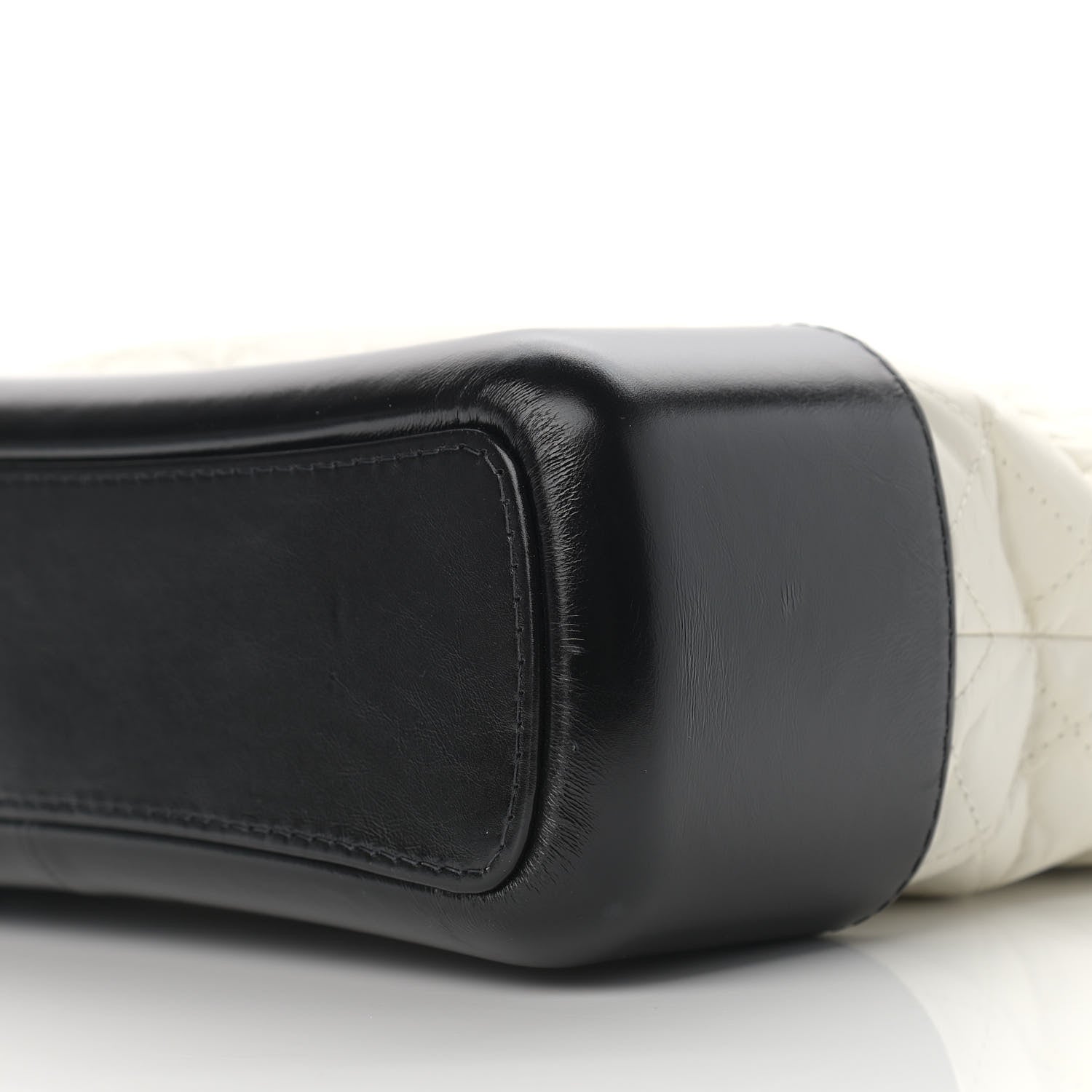 Chanel Aged Calfskin Quilted Medium Gabrielle Hobo Black White 6 of 10