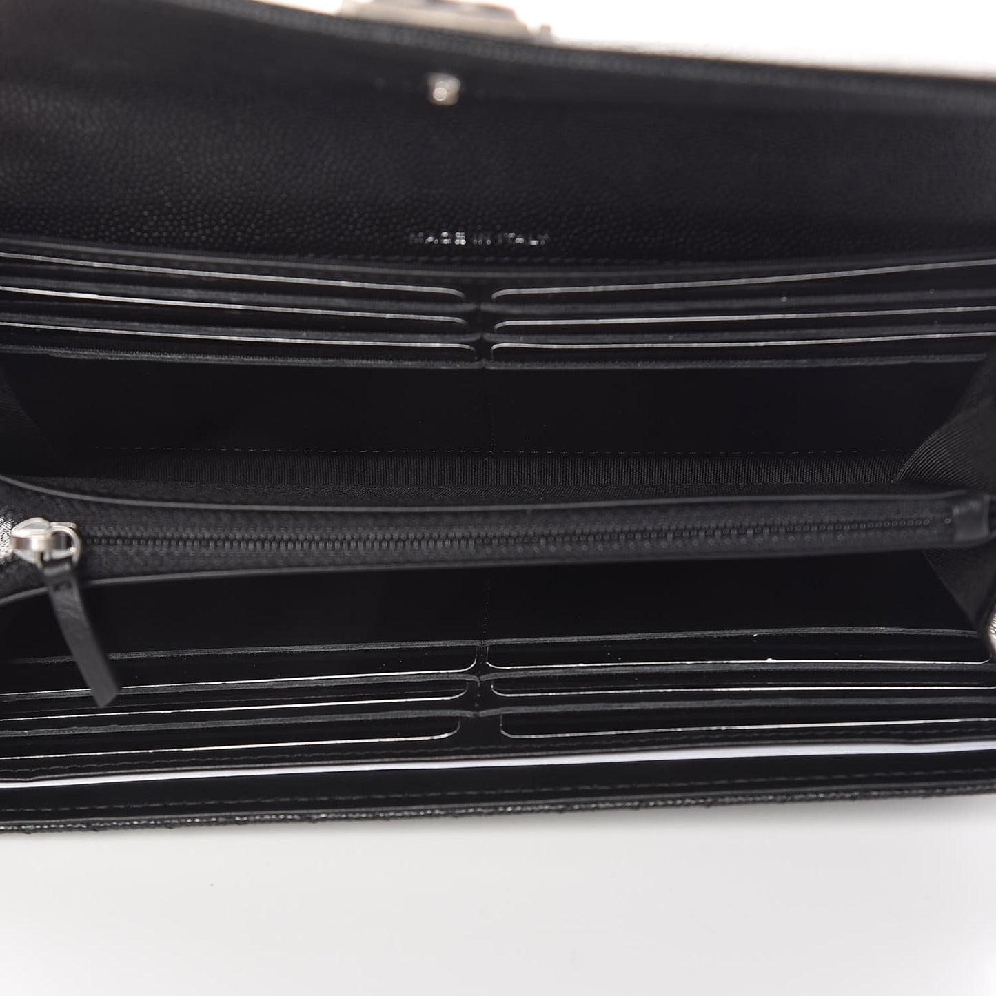 Caviar Chevron Quilted Large Boy Gusset Flap Wallet Black