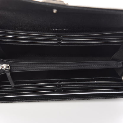 Chanel Caviar Chevron Quilted Large Boy Gusset Flap Wallet Black 5 of 9