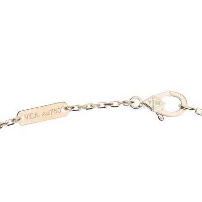 Van Cleef & Arpels 18K Yellow Gold Diamond Yellow Mother of Pearl Vintage Alhambra Pendant Necklace 5 of 6