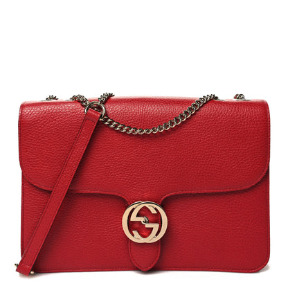 Gucci Dollar Calfskin Interlocking G Shoulder Bag Red 1 of 13