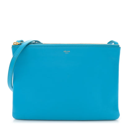 Celine Lambskin Large Trio Crossbody Bag Turquoise 1 of 10