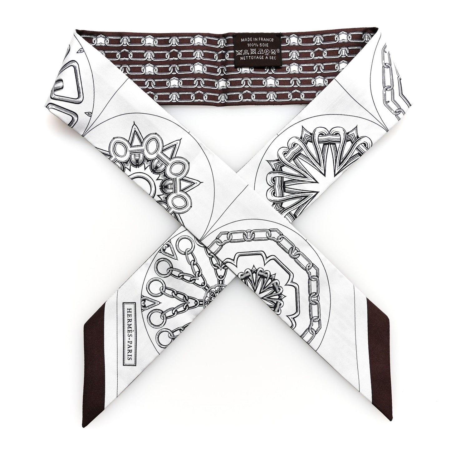 Silk Effet Kaleidoscope Twilly White Anthracite Marron