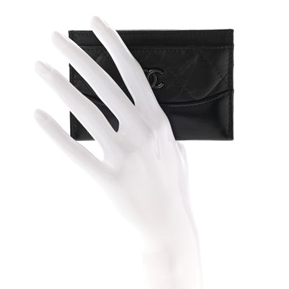 Chanel Aged Calfskin Quilted Gabrielle Card Holder Wallet So Black 2 of 8