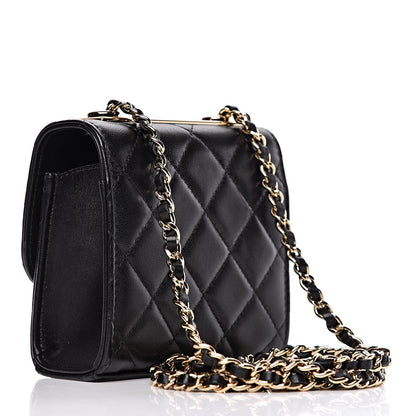 Chanel Lambskin Quilted Mini Trendy CC Chain Wallet Black 3 of 12